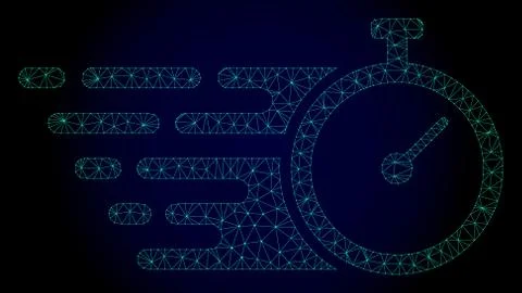 Time Tracker Polygonal Frame Vector Mesh with Fast Motion Effect Illustrazione stock