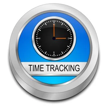 Time Tracking Button - 3D illustration Stock Illustration