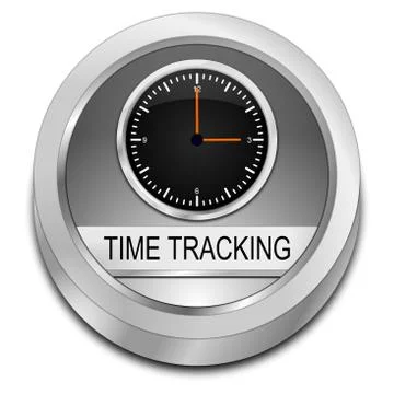 Time Tracking Button - 3D illustration Stock Illustration
