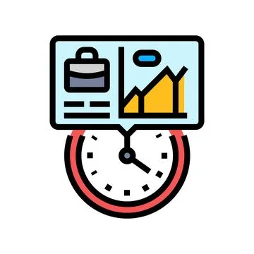 Time tracking color icon vector illustration 스톡 일러스트