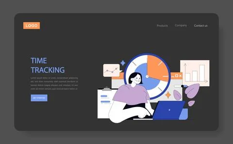 Time Tracking concept. Vector illustration. Stock Illustration