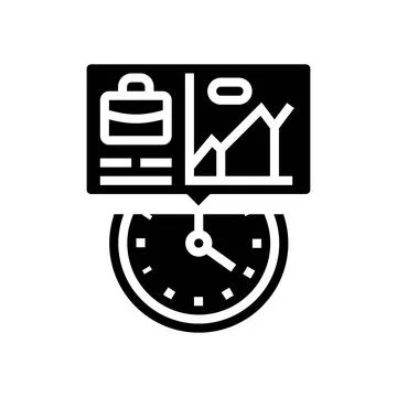 Time tracking glyph icon vector illustration Stock Illustration