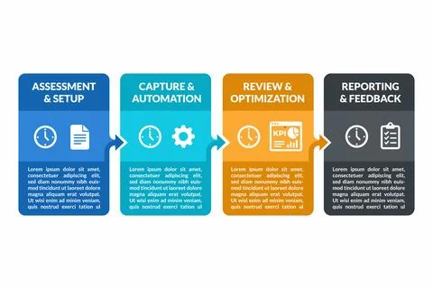 Time tracking improves workflow for productivity sessions Stock Illustration