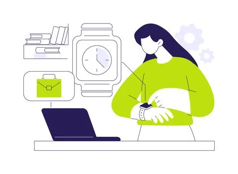 Time tracking isolated cartoon vector illustrations. Ilustración de archivo