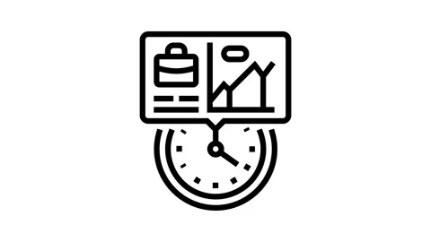 Time tracking line icon animation Stock Footage 326121533