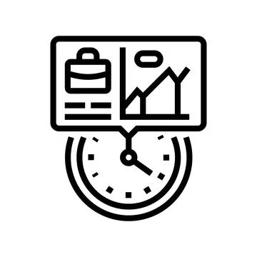 Time tracking line icon vector illustration Stock Illustration