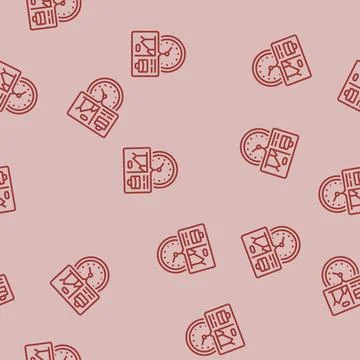 Time tracking line seamless pattern Stock Illustration