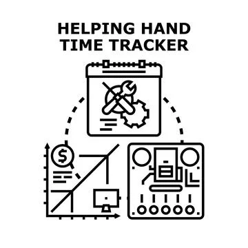 Time tracking management concept integrating business data Stock Illustration