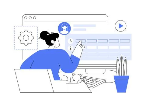 Time tracking software isolated cartoon vector illustrations. Stock Illustration