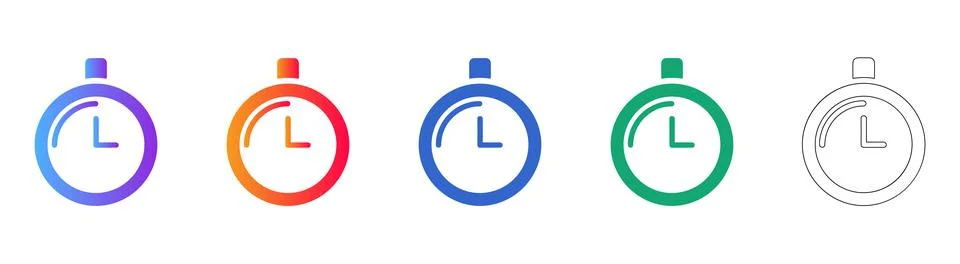 Time Tracking Stopwatch Icons 库存插图