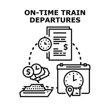 On time train departures optimizing scheduling and planning イラスト素材