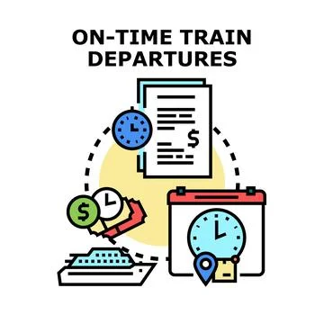 On time train departures optimizing scheduling and planning Ilustración de archivo