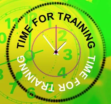 Time for training indicating instructing skills and lessons Stock Illustration