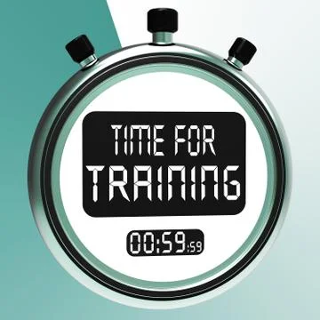 Time for training message meaning coaching and instructing Stock Illustration