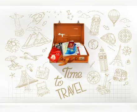 Time to Travel, infographics vector Stock Illustration