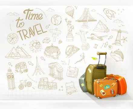Time to Travel. Infographics vector Stock Illustration