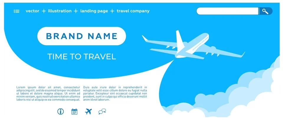 Time to travel landing page Stock Illustration