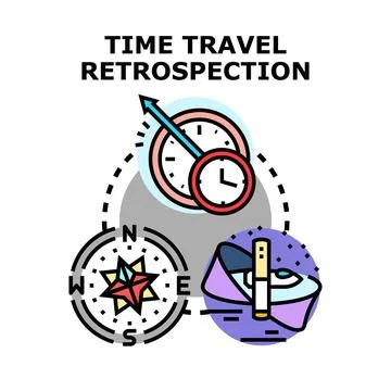 Time travel retrospection concept vector illustration 스톡 일러스트