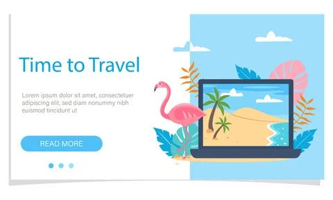 Time to travel vector banner design Stock Illustration