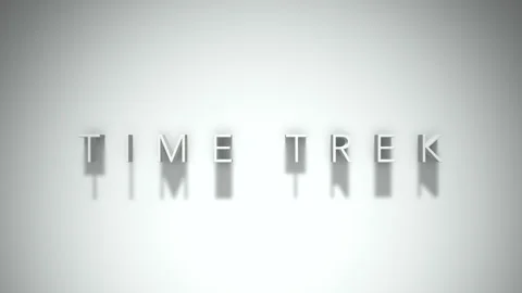 Time trek 3D title animation with shadows on a white background Stock Footage 297382607