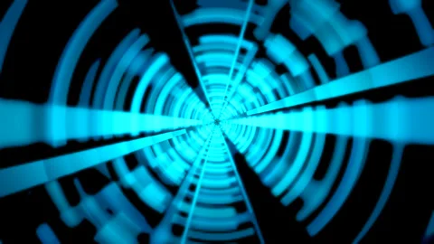 Time Tunnel Solar Beam Background abstract loop psychedelic, cyan 4K 25p Stock Footage 300700104