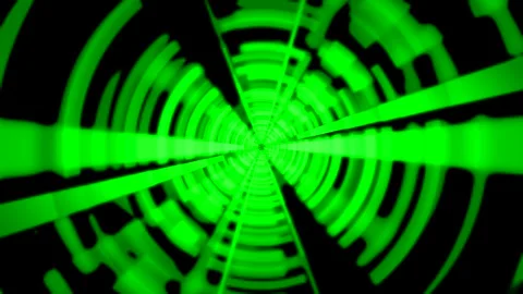 Time Tunnel Solar Beam Background abstract loop psychedelic, green 4K 25p Stock Footage 300700109