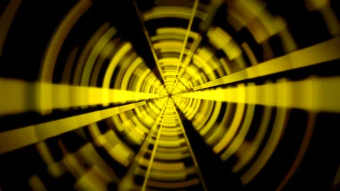 Time Tunnel Solar Beam Background abstract loop psychedelic, yellow 4K 25p Stock-Footage 300700160