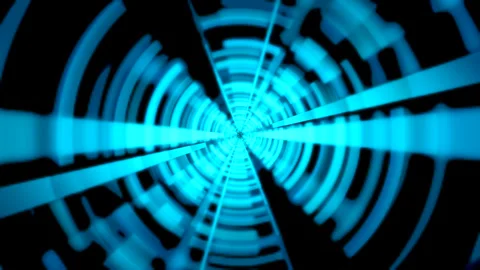 Time Tunnel Solar Beam Background abstract loop psychedelic, cyan 4K 30p Stock Footage 300793500