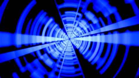 Time Tunnel Solar Beam Background abstract loop psychedelic, blue 4K 30p Stock Footage 300793511