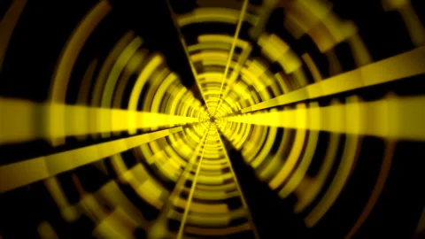 Time Tunnel Solar Beam Background abstract loop psychedelic, yellow 4K 30p Stock Footage 300793577