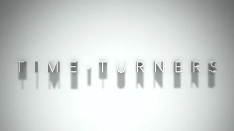 Time turners 3D title animation white text on a white background Stock Footage 299750352