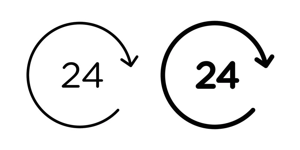 Time twenty four icon vector editable eps10 Illustrazione stock