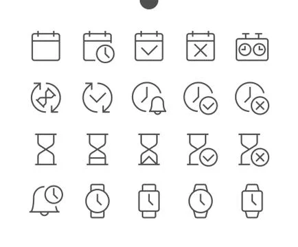 Time UI Pixel Perfect Well-crafted Vector Thin Line Icons 48x48 Ready for 24x24 Stock Illustration
