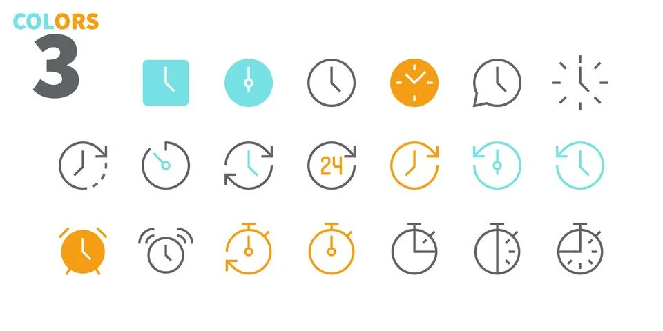 Time UI Pixel Perfect Well-crafted Vector Thin Line Icons 48x48 Ready for 24x24 Illustrazione stock