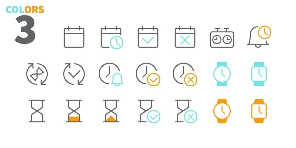 Time UI Pixel Perfect Well-crafted Vector Thin Line Icons 48x48 Ready for 24x24 Stock Illustration