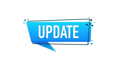 Time to update blue label on white background. Blue banner. Motion graphics. Stock Footage 152833438