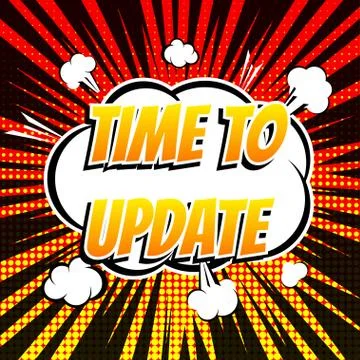 Time to update comic book bubble text retro style Illustrazione stock