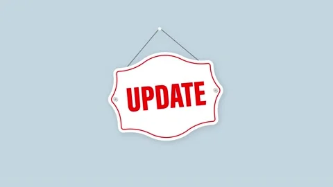 Time to update label on white background. Blue banner. Motion graphics. Stock Footage 152833950