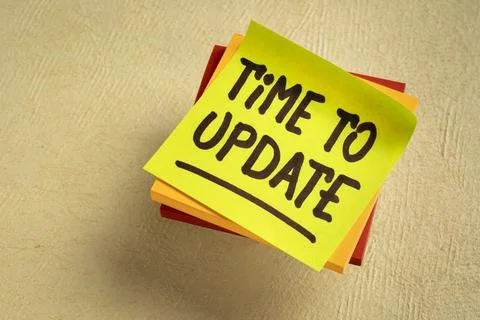 Time to update reminder note Foto stock