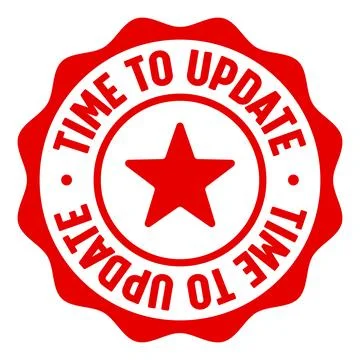 Time to update seal badge. time to update label sticker. Vector sign Stock Illustration