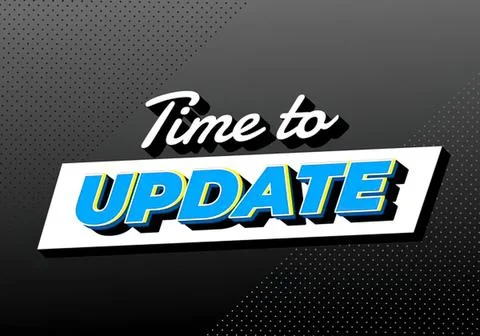 Time to update text with colorful modern style Stock Illustration