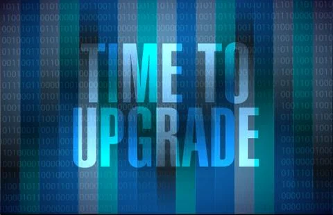 Time to upgrade binary background sign concept 库存插图