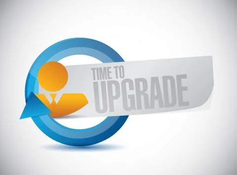 Time to upgrade cycle sign concept Stockillustratie