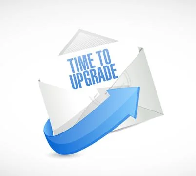 Time to upgrade mail sign concept 스톡 일러스트