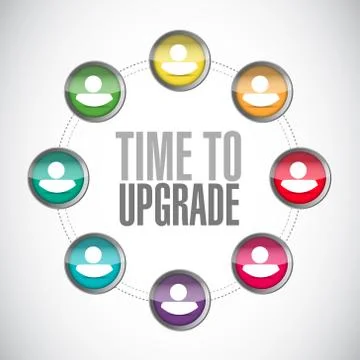 Time to upgrade network sign concept 库存插图