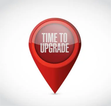 Time to upgrade pointer sign concept 库存插图