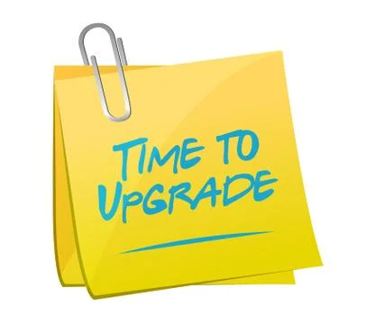 Time to upgrade post sign concept Stock Illustration