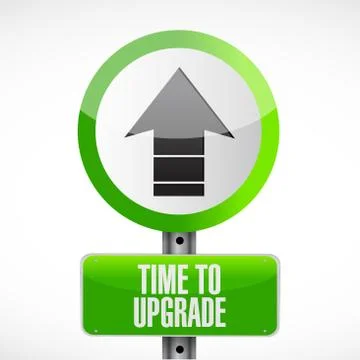 Time to upgrade up road sign concept 스톡 일러스트