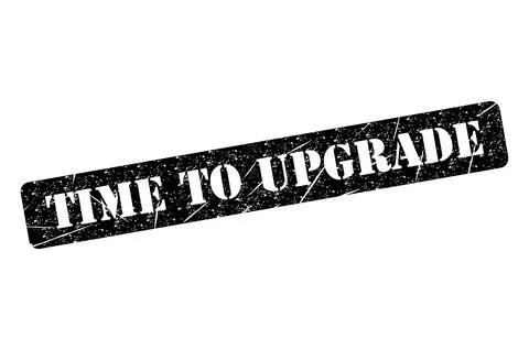 Time to upgrade stamp symbol, label sticker sign button, text banner vector i イラスト素材