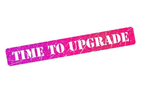 Time to upgrade stamp symbol, label sticker sign button, text banner vector i Stock-Illustration